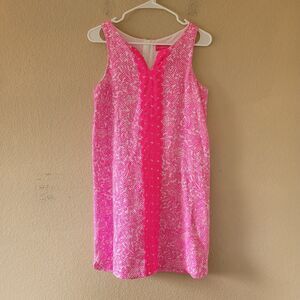 Lilly Pulitzer Target Dress Girls 14/16 XL  Pink Shift Coastal Floral Sleeveless